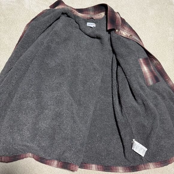 Carhartt 4XL XXXXL Plaid Sherpa Lined Insulated Shacket Shirt Jacket Men's - Picture 4 of 11